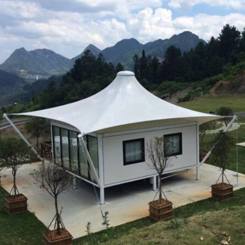 Udendørs stålramme Luksus resorts telte med hotel korrosionsbehandling
